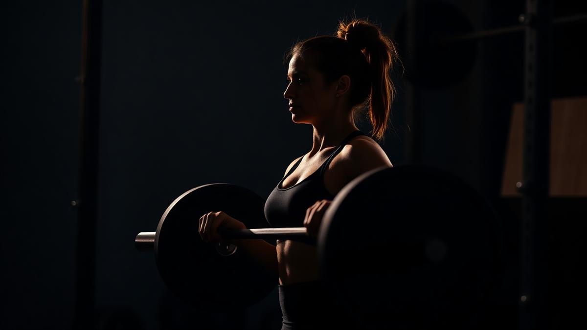 A member training under warm studio light